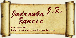 Jadranka Rančić vizit kartica